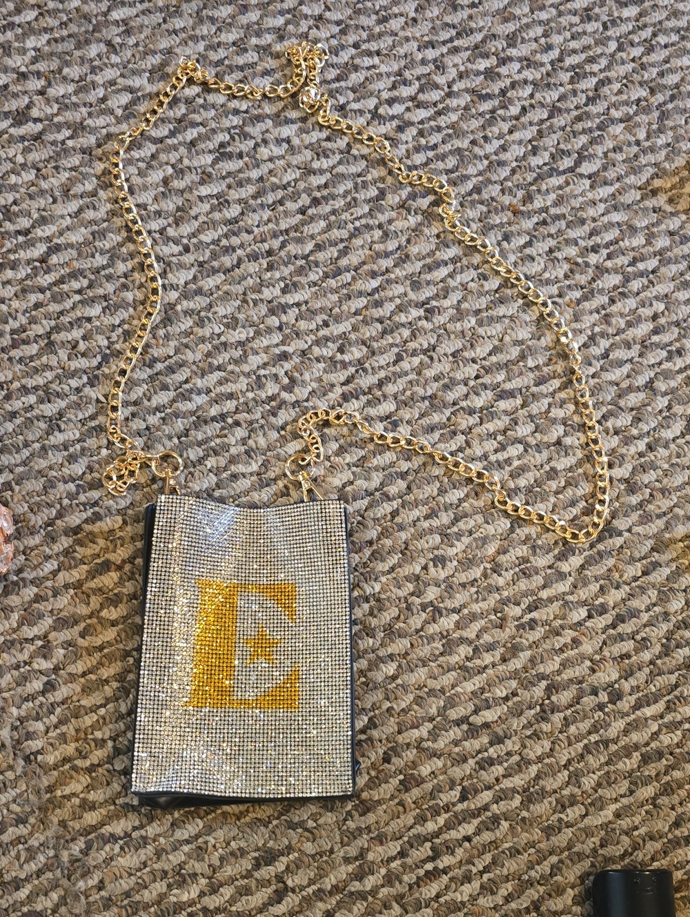 Elegant Crystal Phone Or Jewrey Crossbody - Gold & Silver